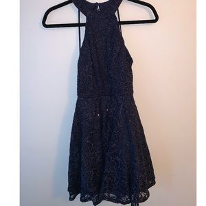 Navy Sparkly Homecoming Dress